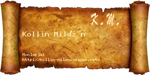 Kollin Milán névjegykártya
