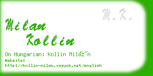 milan kollin business card